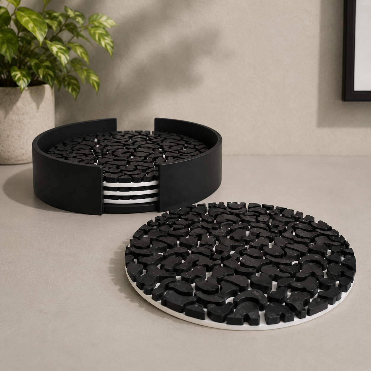 Black Mosaic Coasters