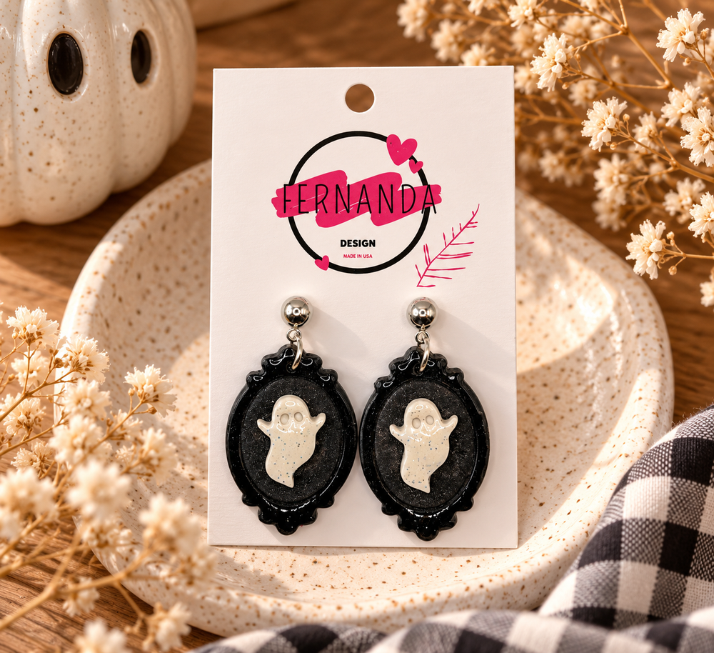 Haunted Cameo Ghost Earrings