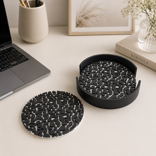 Black Mosaic Coasters
