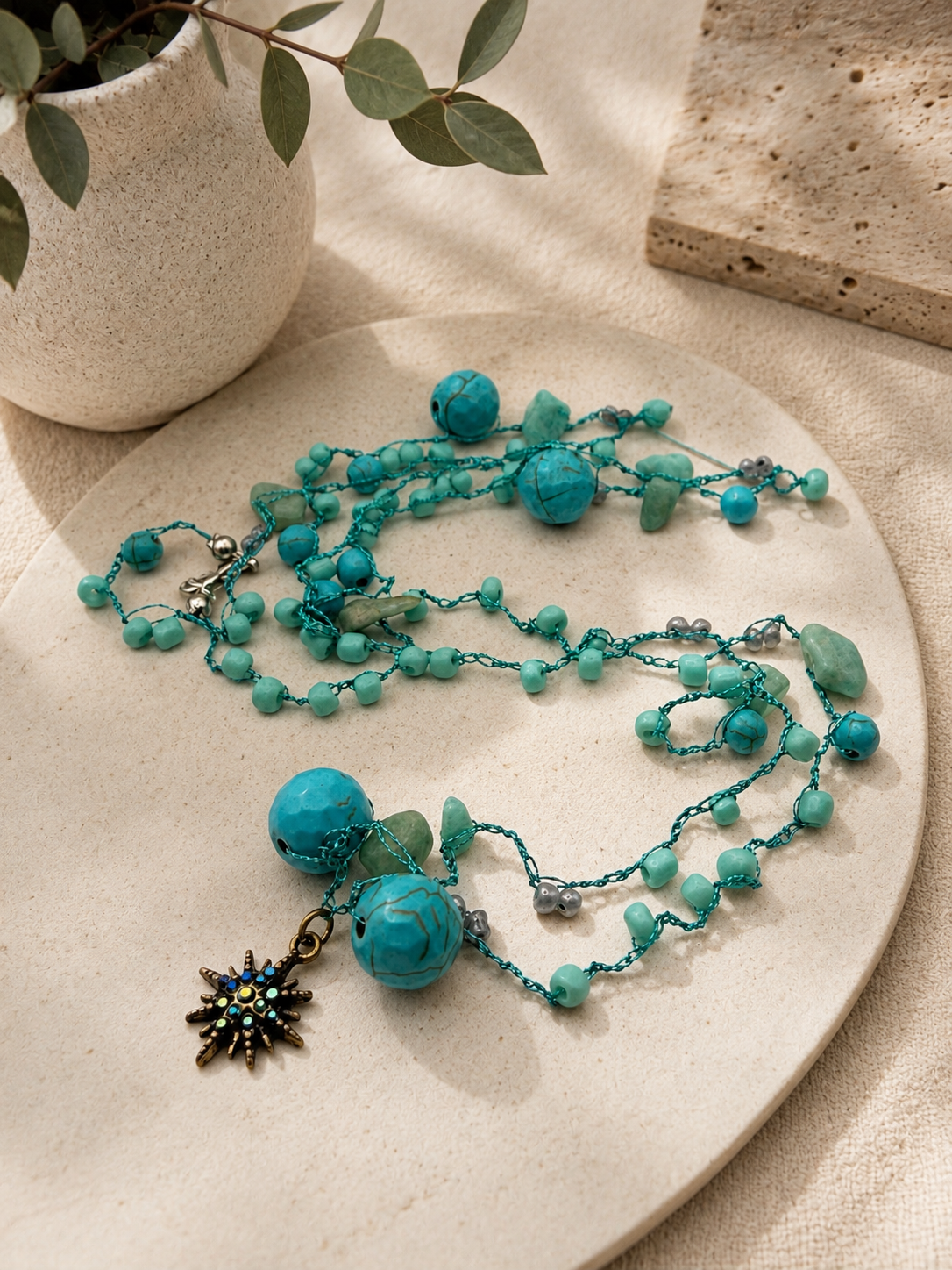 Turquoise Sun Infinity Necklace