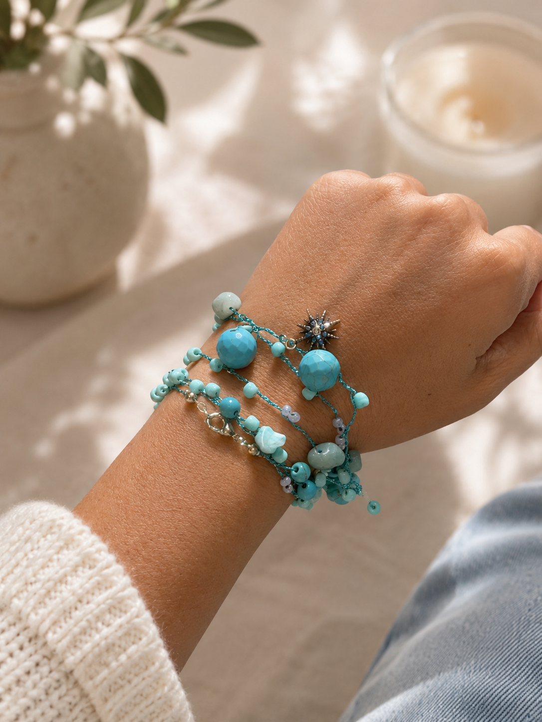 Turquoise Sun Infinity Necklace