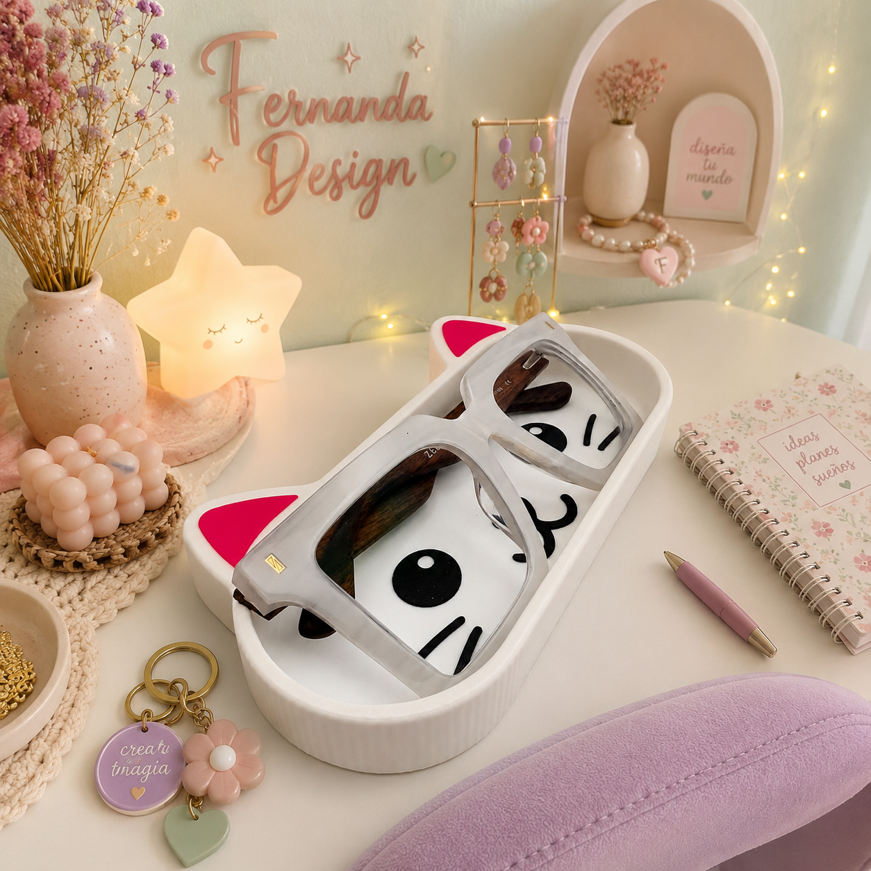 Cat Glasses Holder Tray